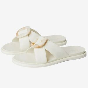 NEW Olukai La’i Slide Sandal Women’s 10 White Sand Color Beachy